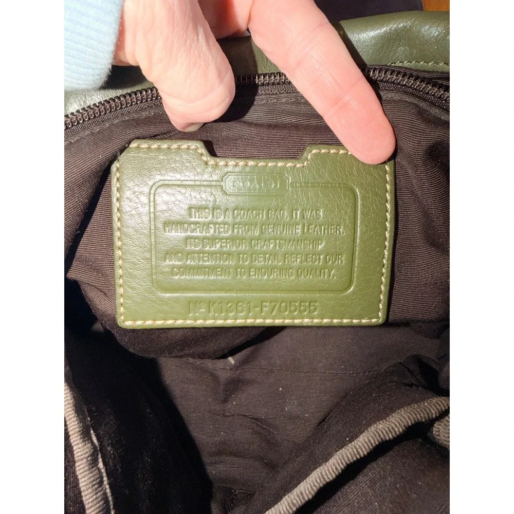Coach Heritage Web Leather Messenger Bag Green Crossbody F70555